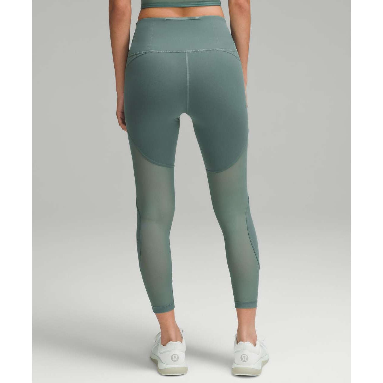 Lululemon Wunder Train Mesh Panel High-Rise Tight Leggings 25" Medium Forest 6