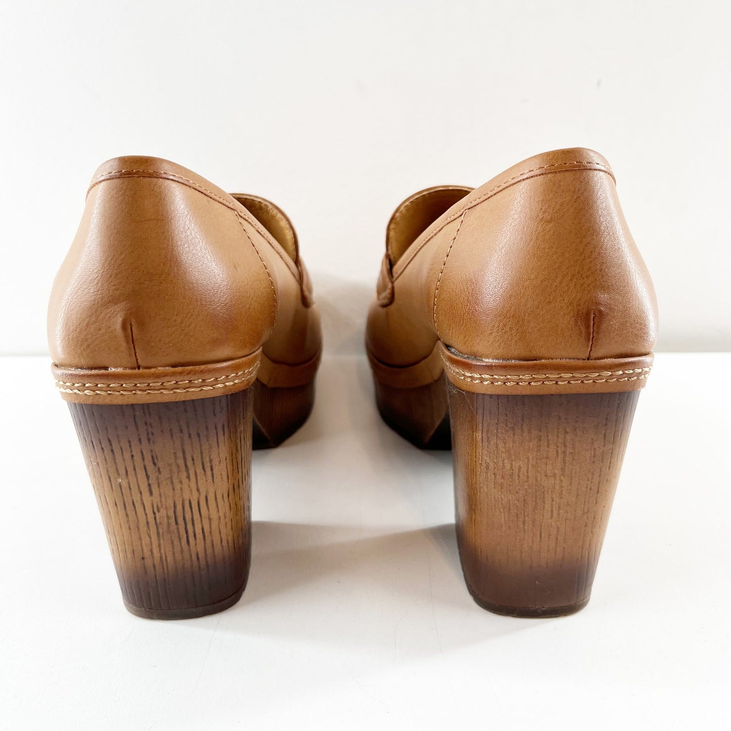 Korks Regina Penny Loafer Platform Oxford Heeled Shoe Brown 7.5