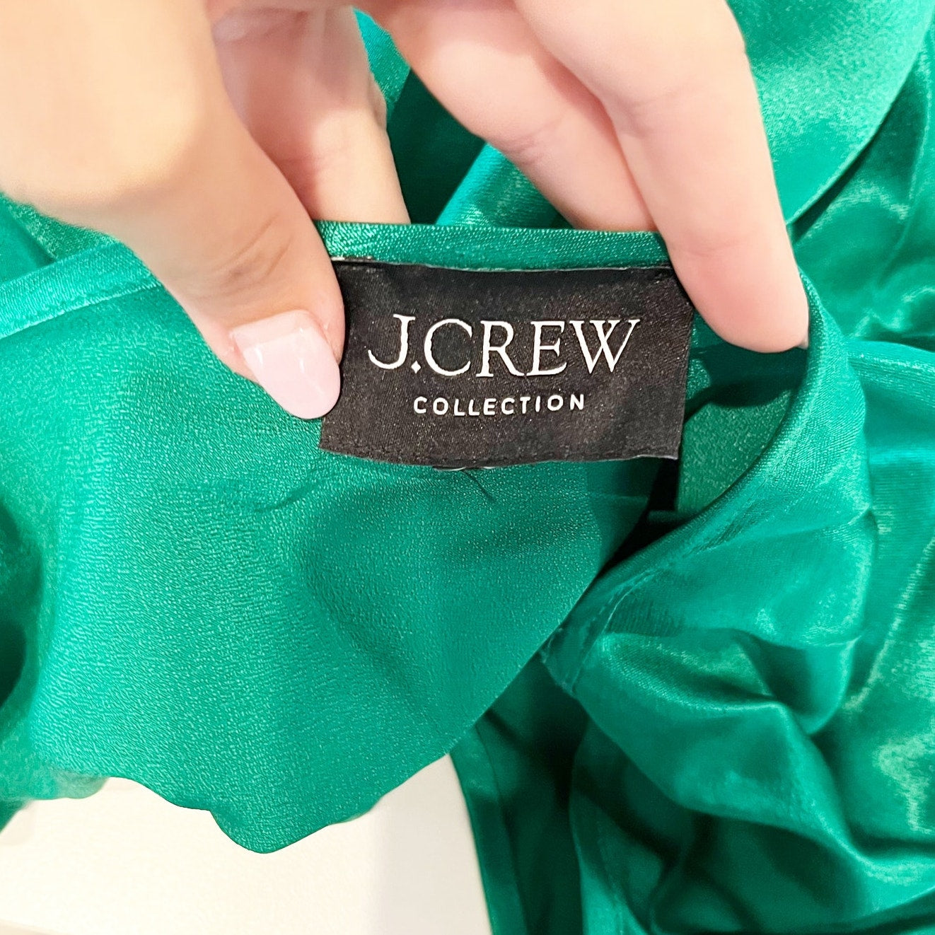 J. Crew Collection Luster Crepe Sleeveless Halter Neck Maxi Slip Dress Green L