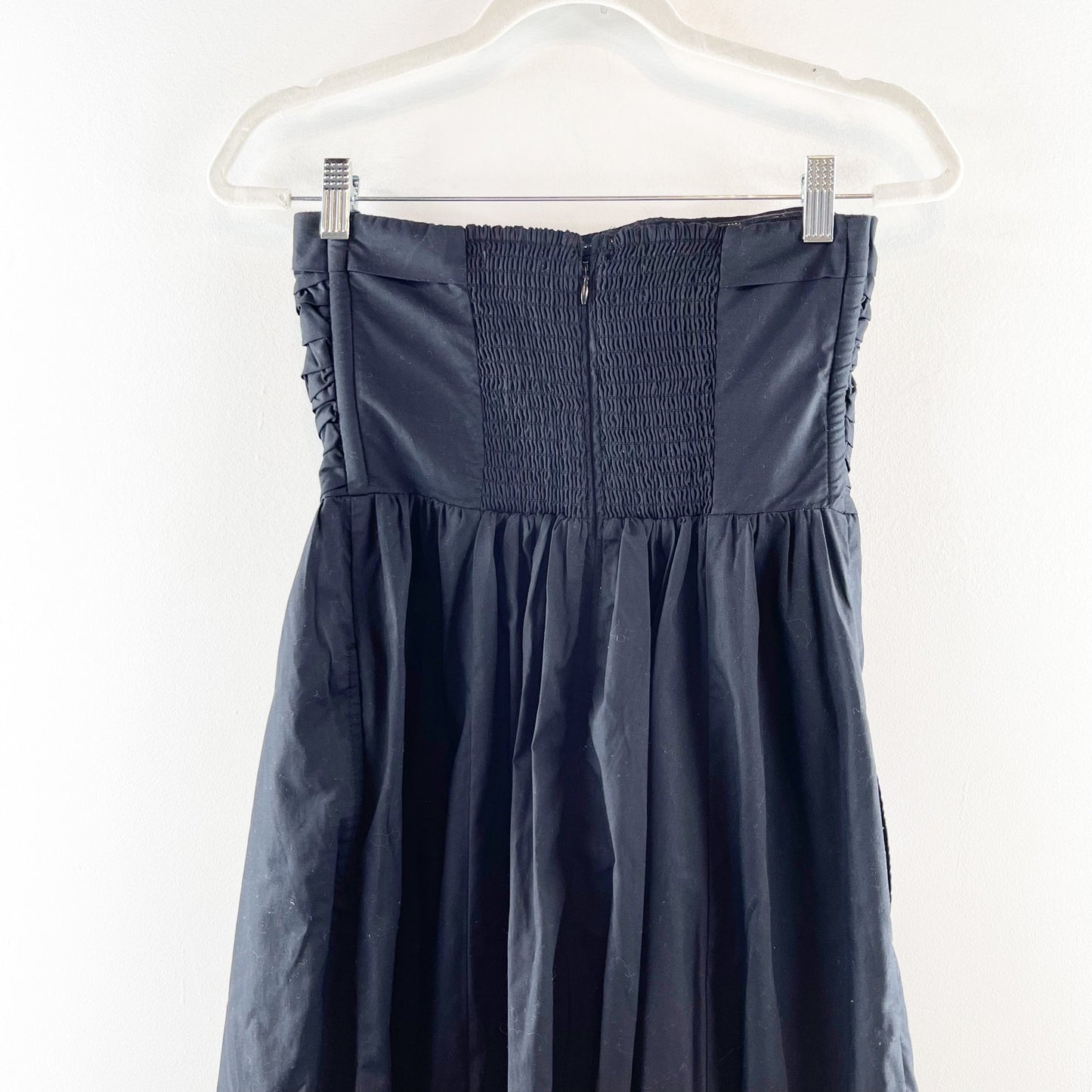 Abercrombie Strapless Emerson Poplin Midi Dress Black Small Tall