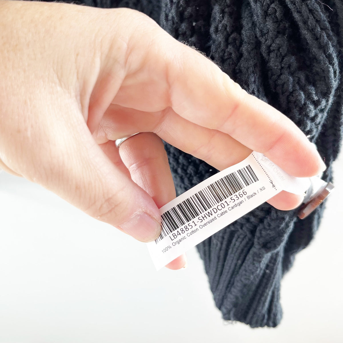 Quince Organic Cotton Oversized Cable Cardigan Sweater Black XS