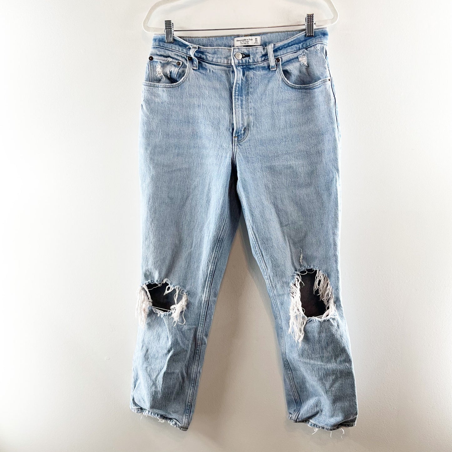 Abercrombie The 90s Straight Leg Ultra High Rise Jeans Blue 10 Short