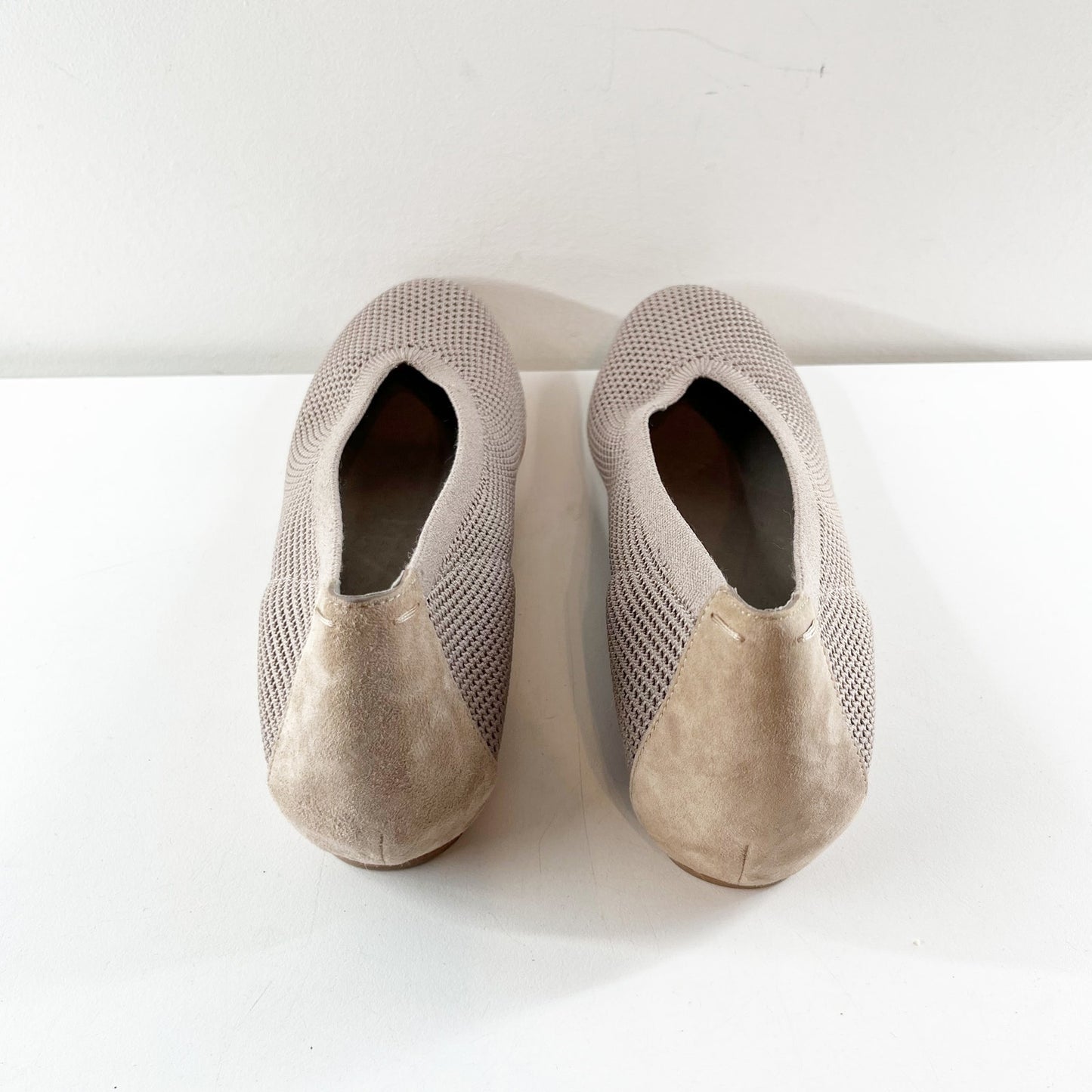 Eileen Fisher Naomi Recycled Stretch Knit Ballet Flats Taupe Beige Tan 9.5
