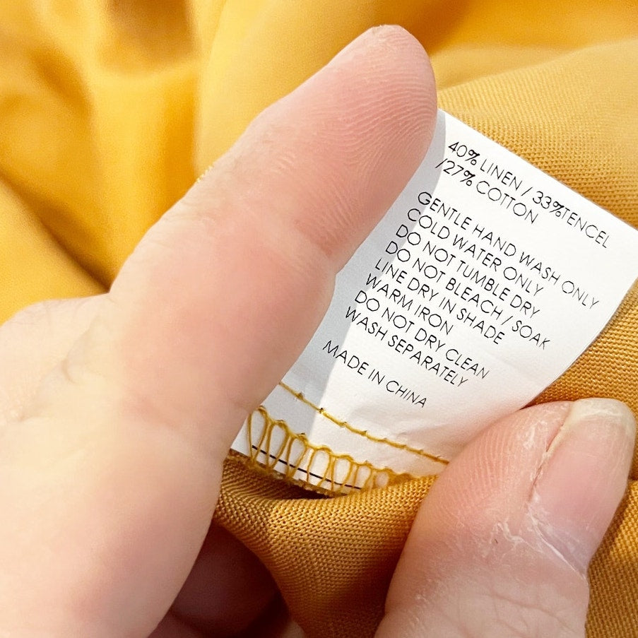Sancia Linen Blend Cropped Wide Leg Jumpsuit Yellow XS