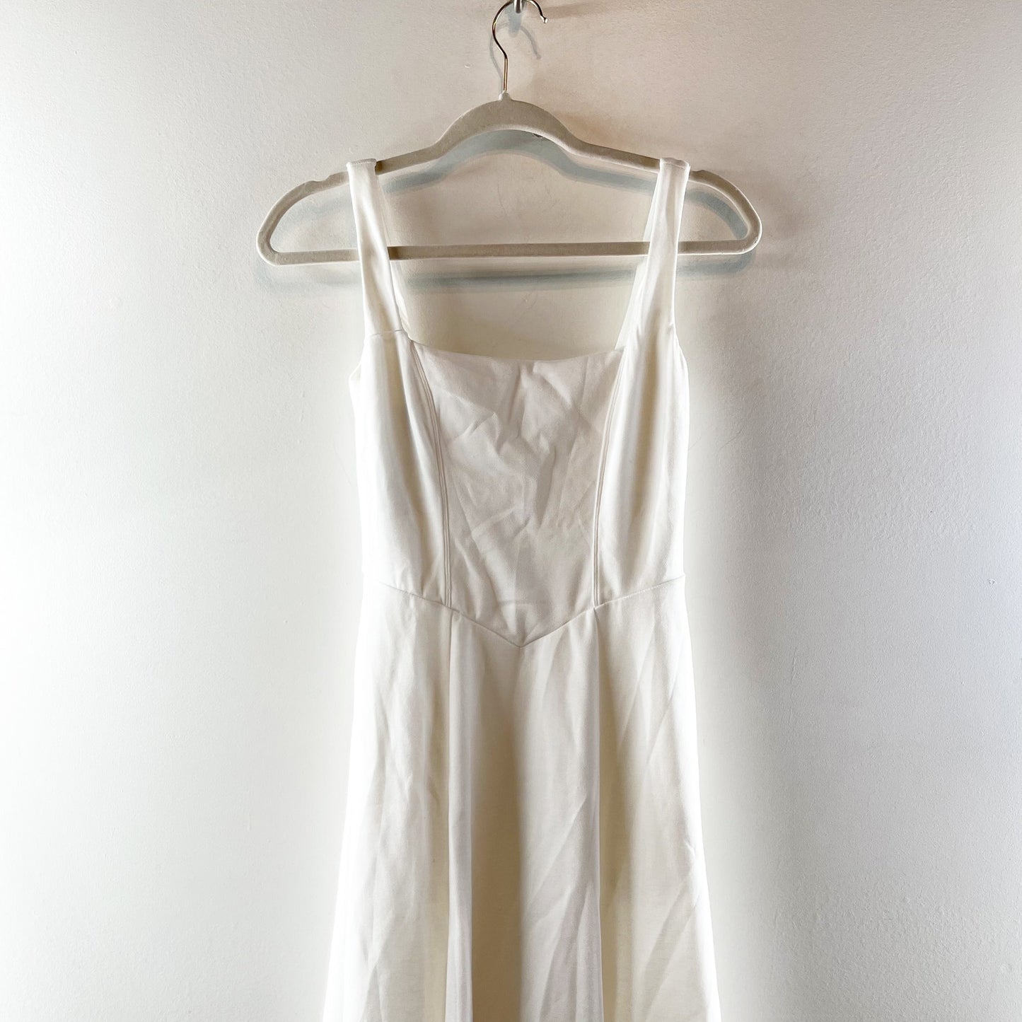 Halara Sleeveless Square Neck Side Pocket Corset Maxi Dress Frost White Small