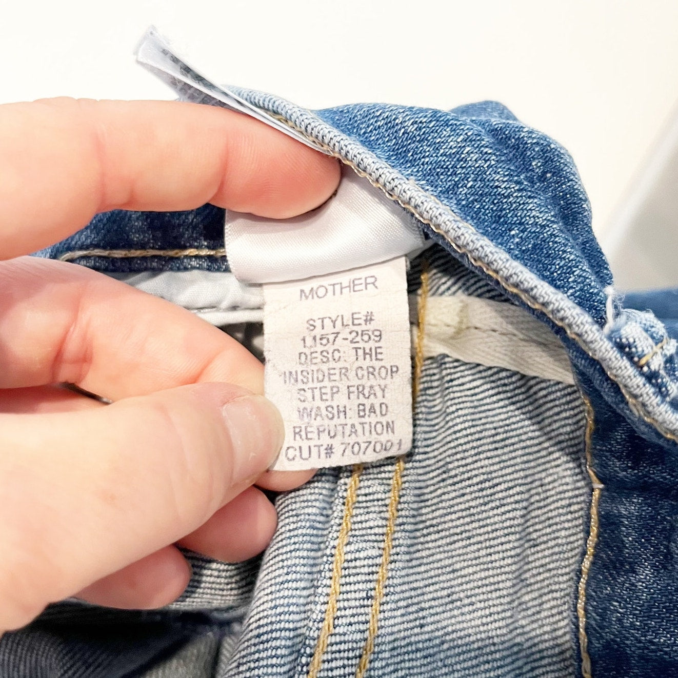 Mother The Insider Crop Step Fray Hem Mid Rise Jeans Blue Bad Reputation 28