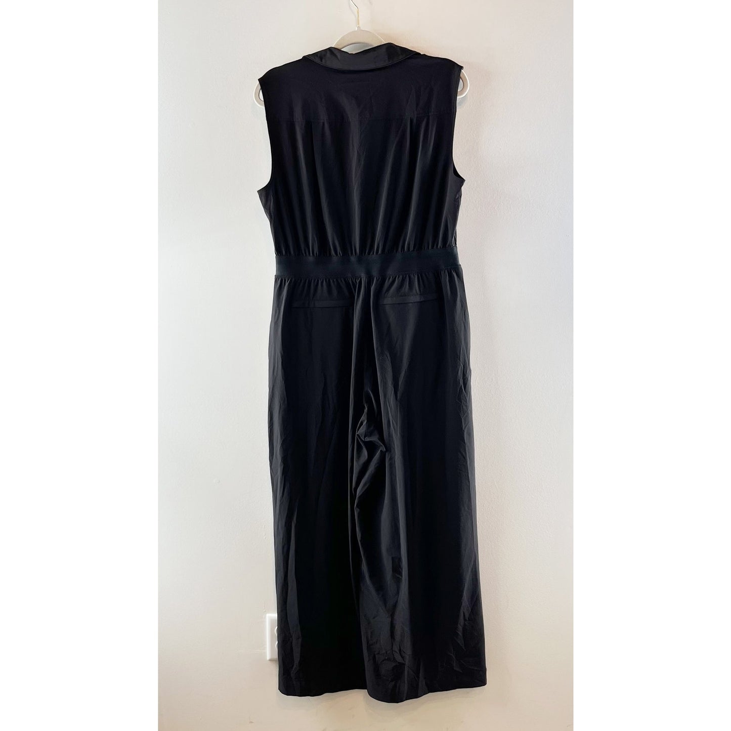 Athleta Brooklyn Heights Wide Leg One Piece Jumpsuit Black 10 Petite