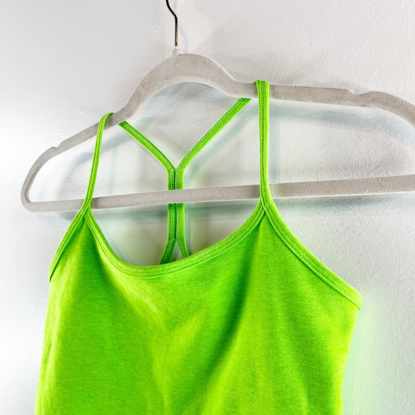 Beyond Yoga Spacedye Slim Cropped Tank Top Neon Lime Green Small