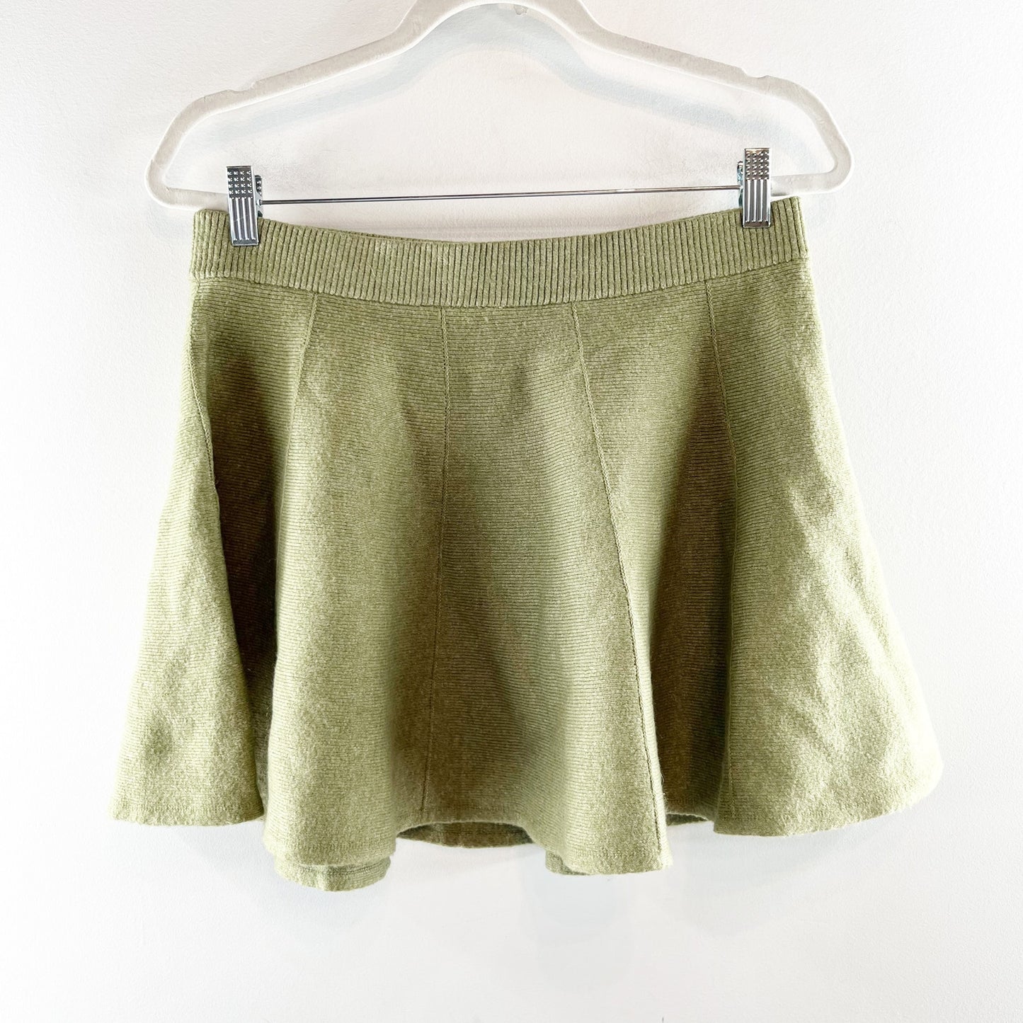 Free People Sweater Pull On Mini Skirt Green Large