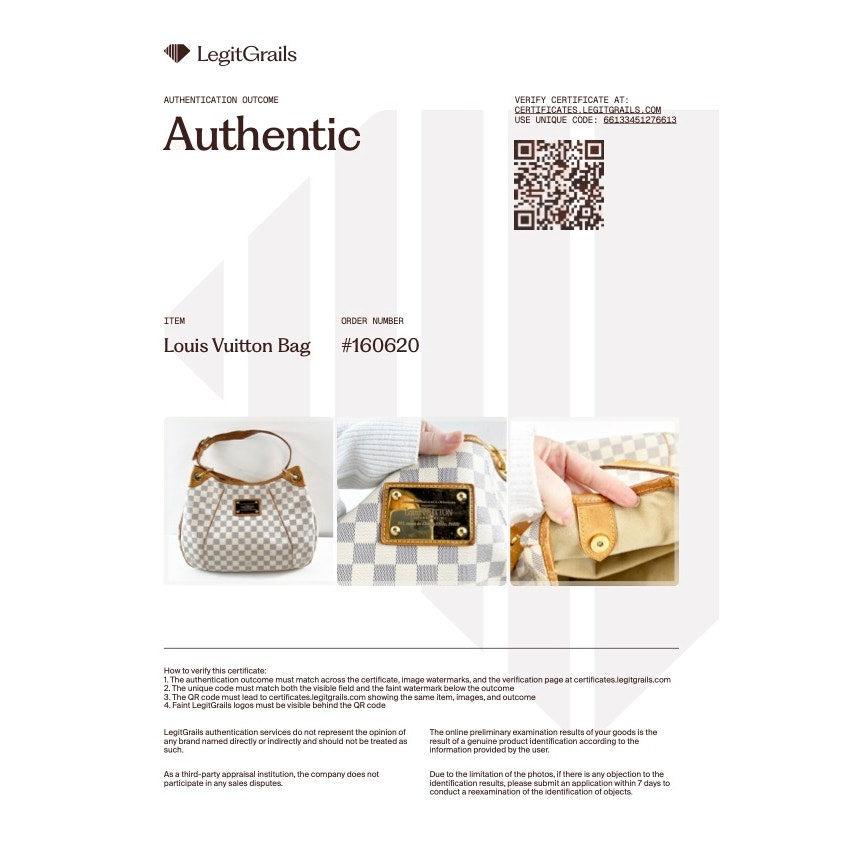 Louis Vuitton Galliera PM Damier Azur Canvas Shoulder Purse Bag White Cream