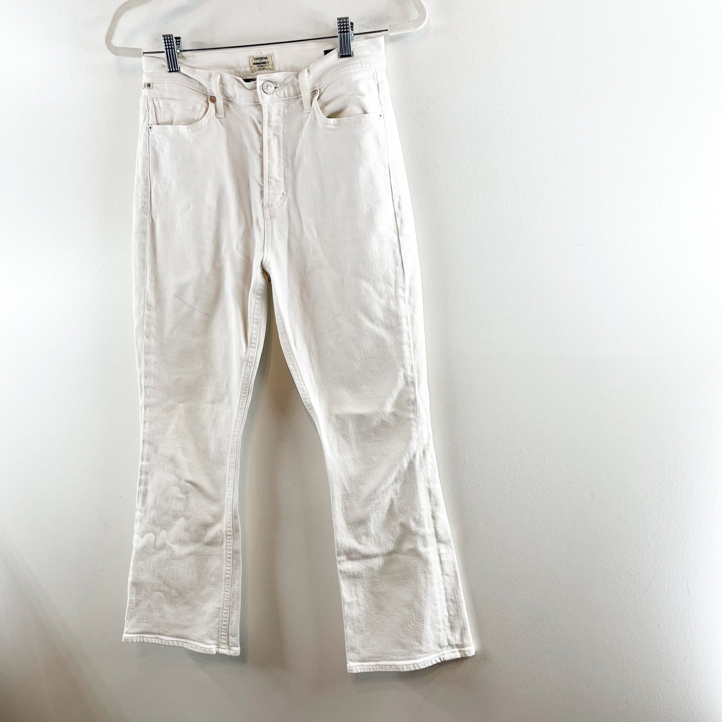 Citizens Of Humanity High Rise Demy Cropped Flare Jeans White 26 / 2