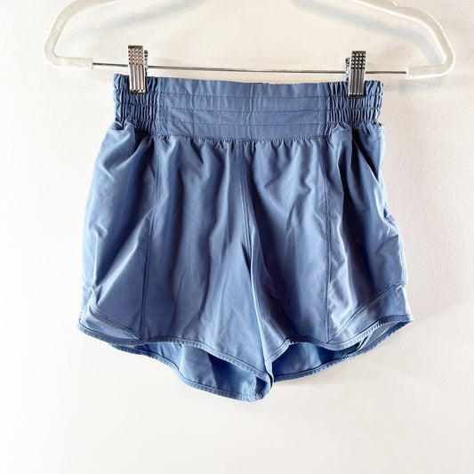 Lululemon Hotty Hot High-Rise Lined Shorts 4" Oasis Blue 4