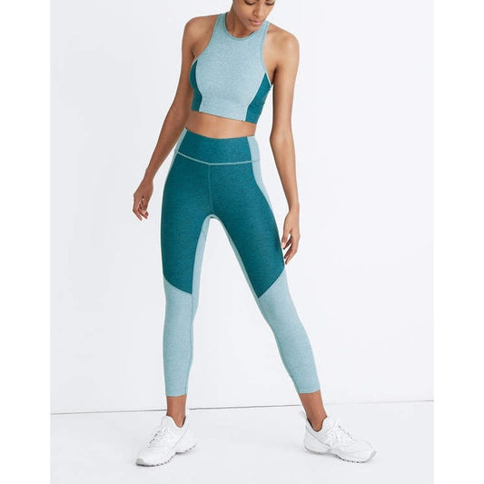 Madewell x Outdoor Voices Warmup Leggings and Athena Crop Tank Green Small