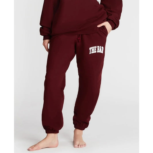 The Bar Varsity Jogger Sweatpants Maroon Red Small