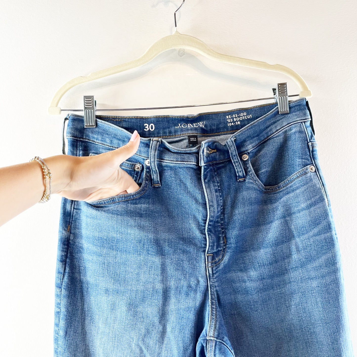 J. Crew High Rise Bootcut Jeans Stretch Denim Blue Wash 30