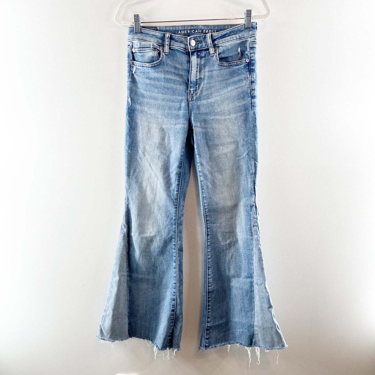American Eagle High Rise Festival Flare Stretch Jeans Blue 8