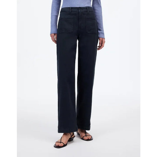 Madewell Emmett Wide Leg Patch Pocket Trouser Pants Navy Blue 29