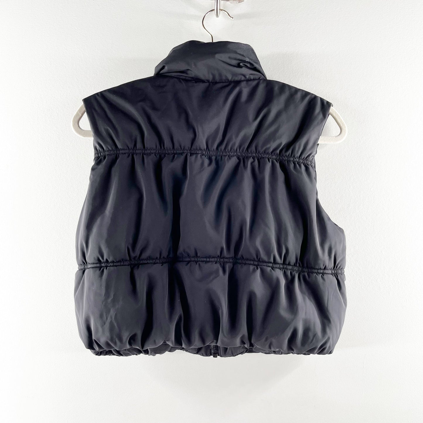 Divided H&M Cropped Full Zip Puffer Vest Black XS
