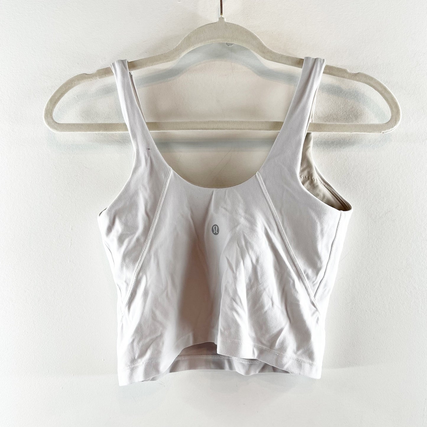 Lululemon Align Cropped Built in Bra Yoga Tank Top White 6