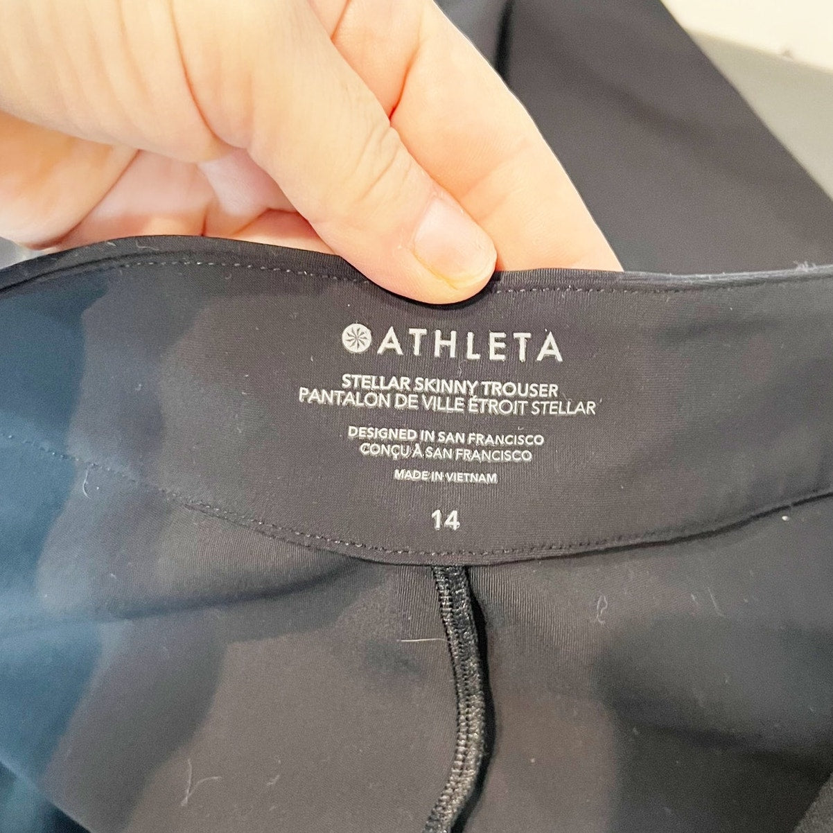 Athleta High Rise Stellar Skinny Ankle Trouser Pants Black 14