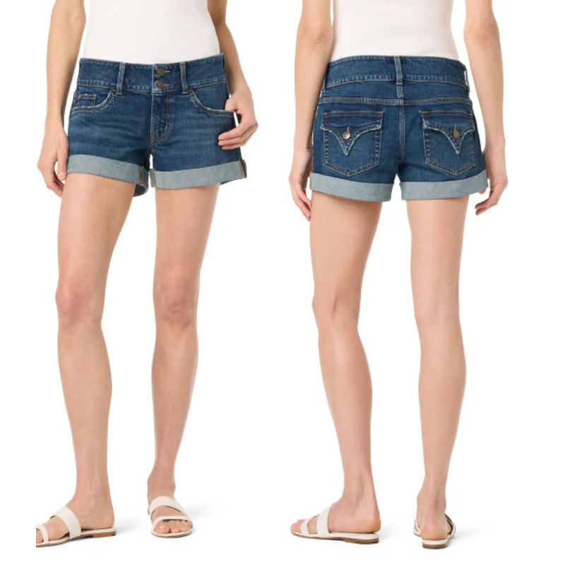 Hudson Jeans Ruby Rapture Whiskered Fading Denim Jean Shorts Blue 27