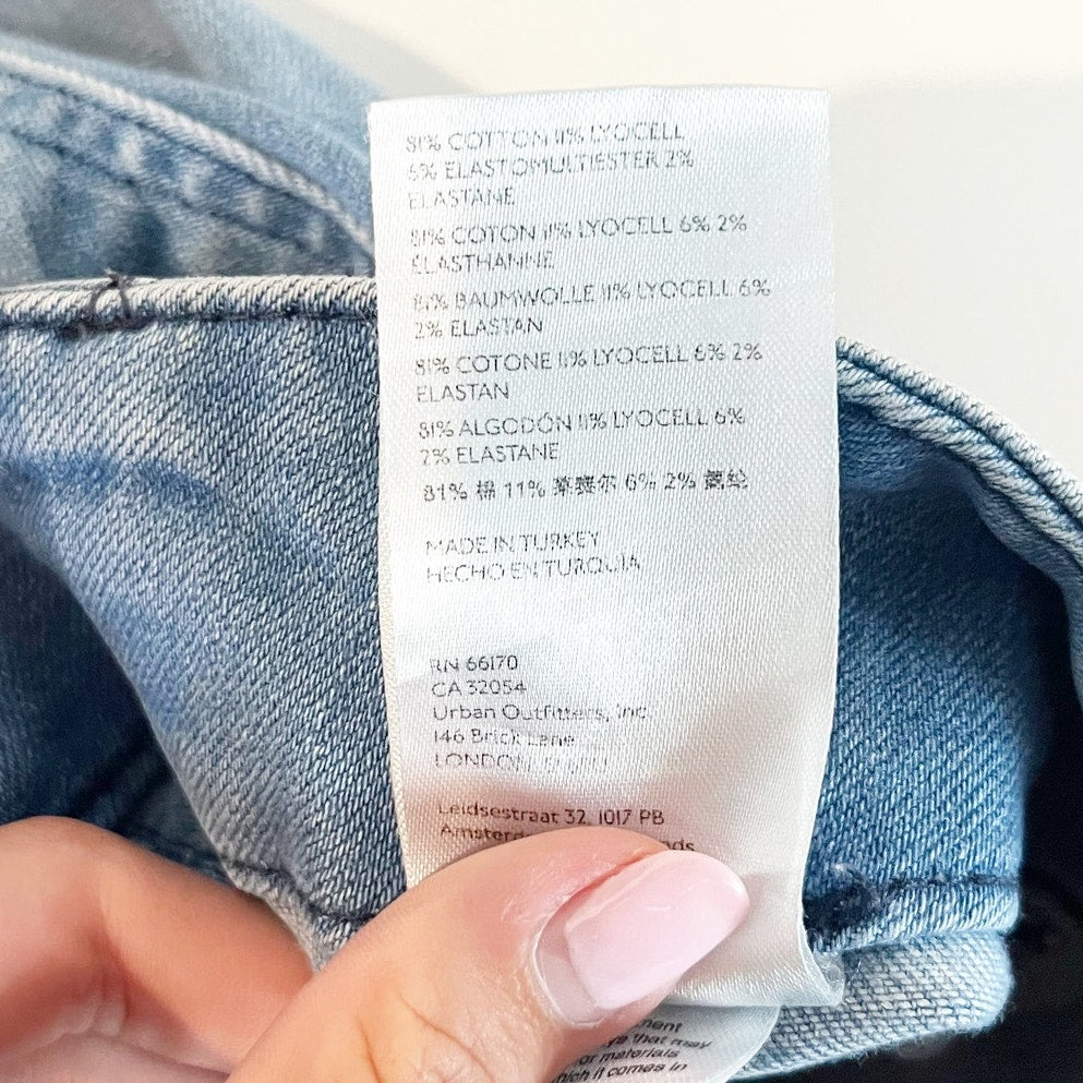 Pilcro and The Letterpress High Rise Skipper Cropped Wide Leg Jeans Blue 30