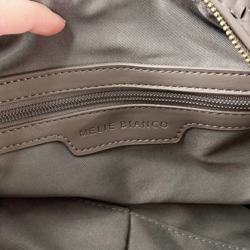 Melie Bianco Anthropologie Brigitte Woven Satchel Shoulder Bag Purse Gray