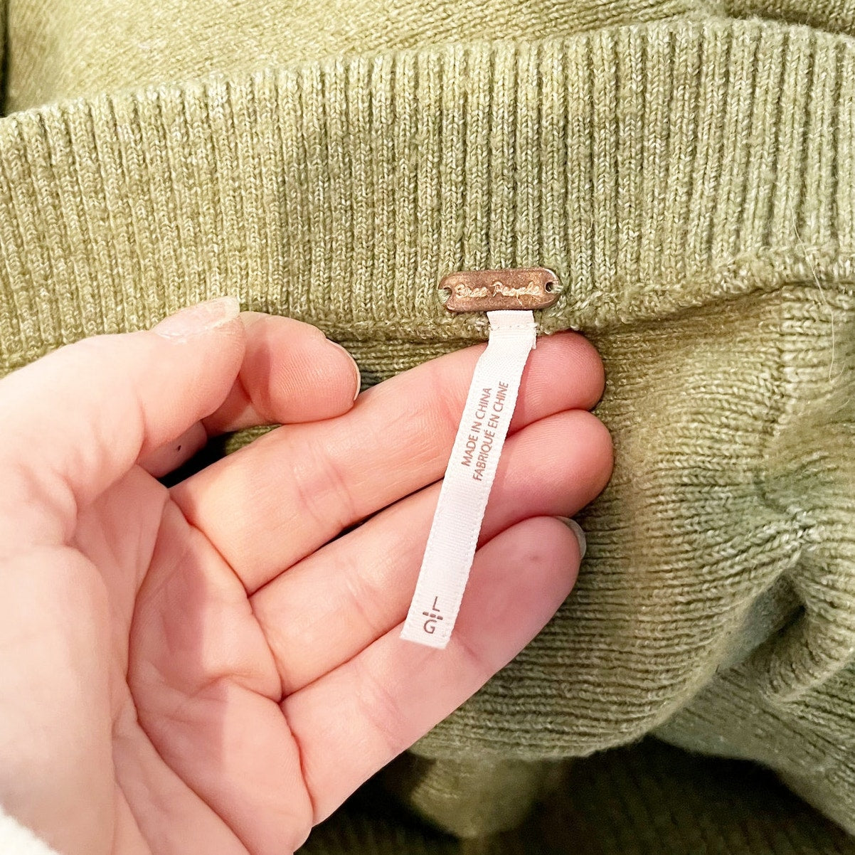 Free People Sweater Pull On Mini Skirt Green Large