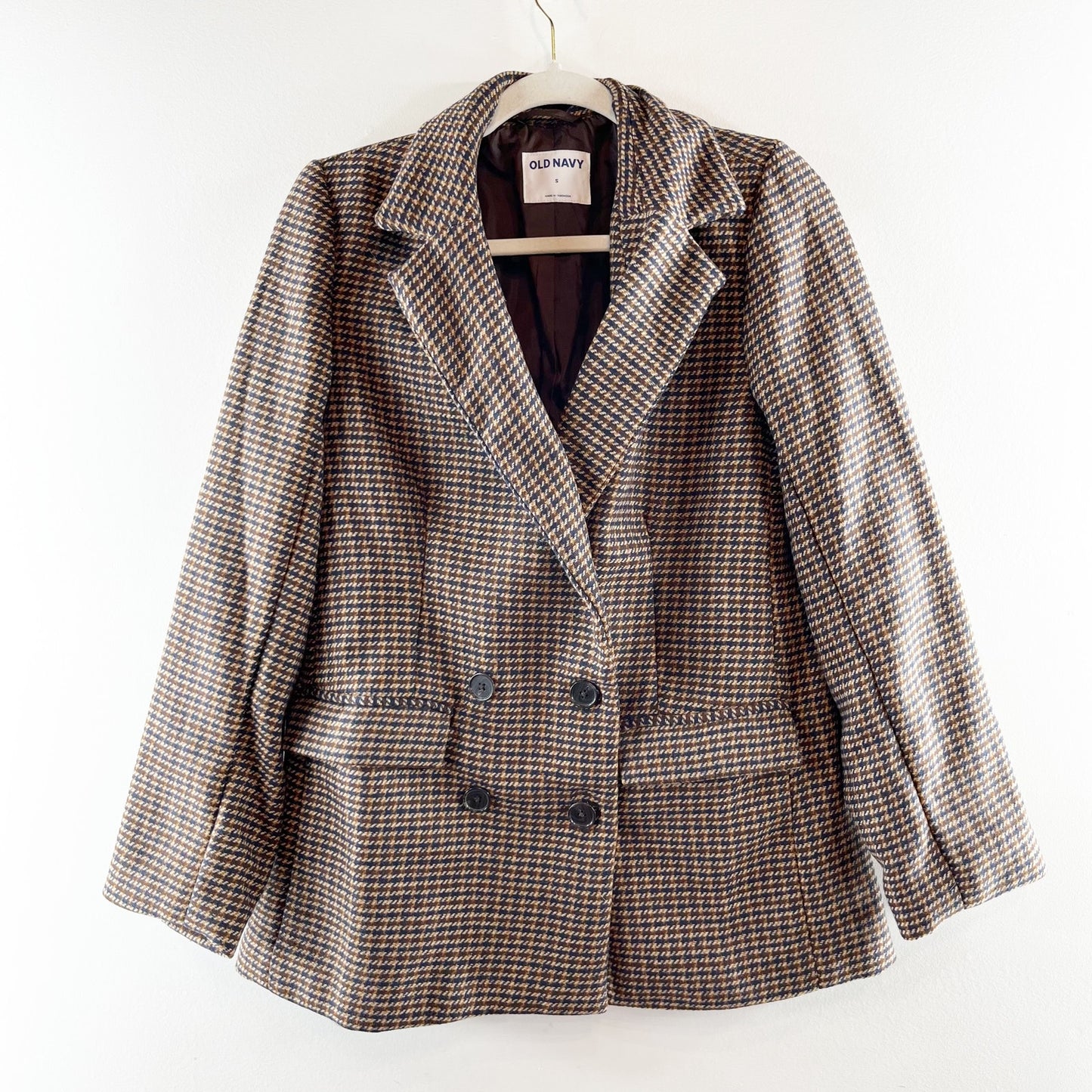 Old Navy Double Breasted Sports Blazer Brown Plaid Small