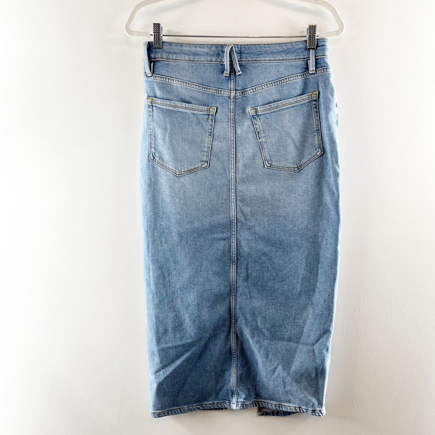 Good American High Rise Slit Front Denim Mini Skirt Blue 30 / 10