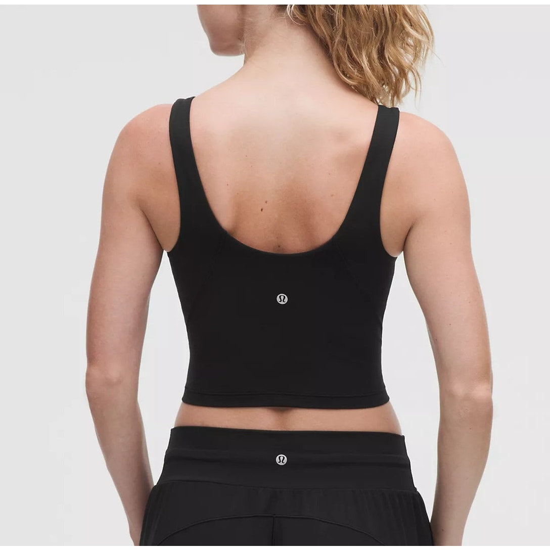 Lululemon Athletica Align Cropped Tank Top Light Support A/B Cup Black 2