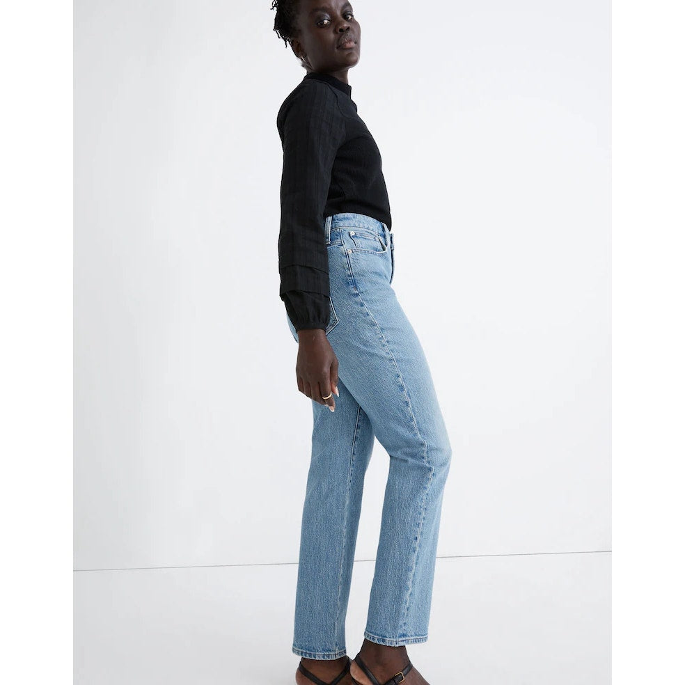 Madewell The Curvy Perfect Vintage High Waisted Straight Jeans Hoye Wash 28 P