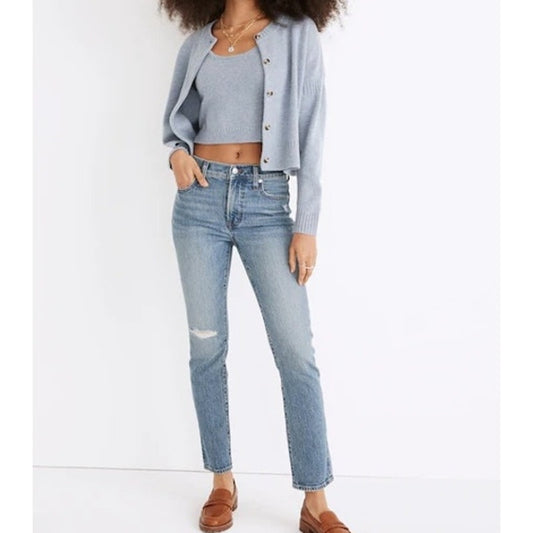 Madewell The Mid Rise Perfect Vintage Mom Ankle Jeans Blue 27