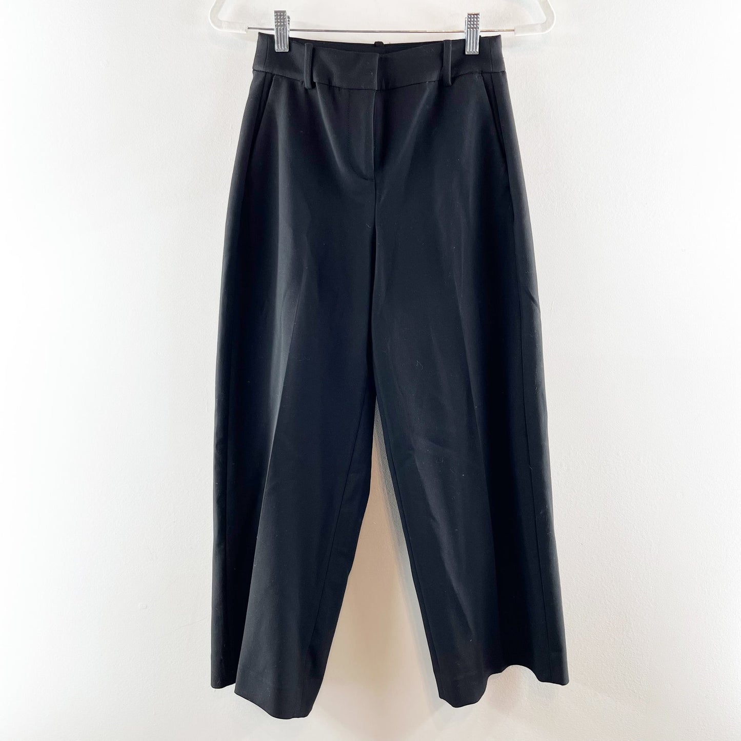 J. Crew Sydney High Rise Wide Leg Cropped Dress Trouser Pants Black 2