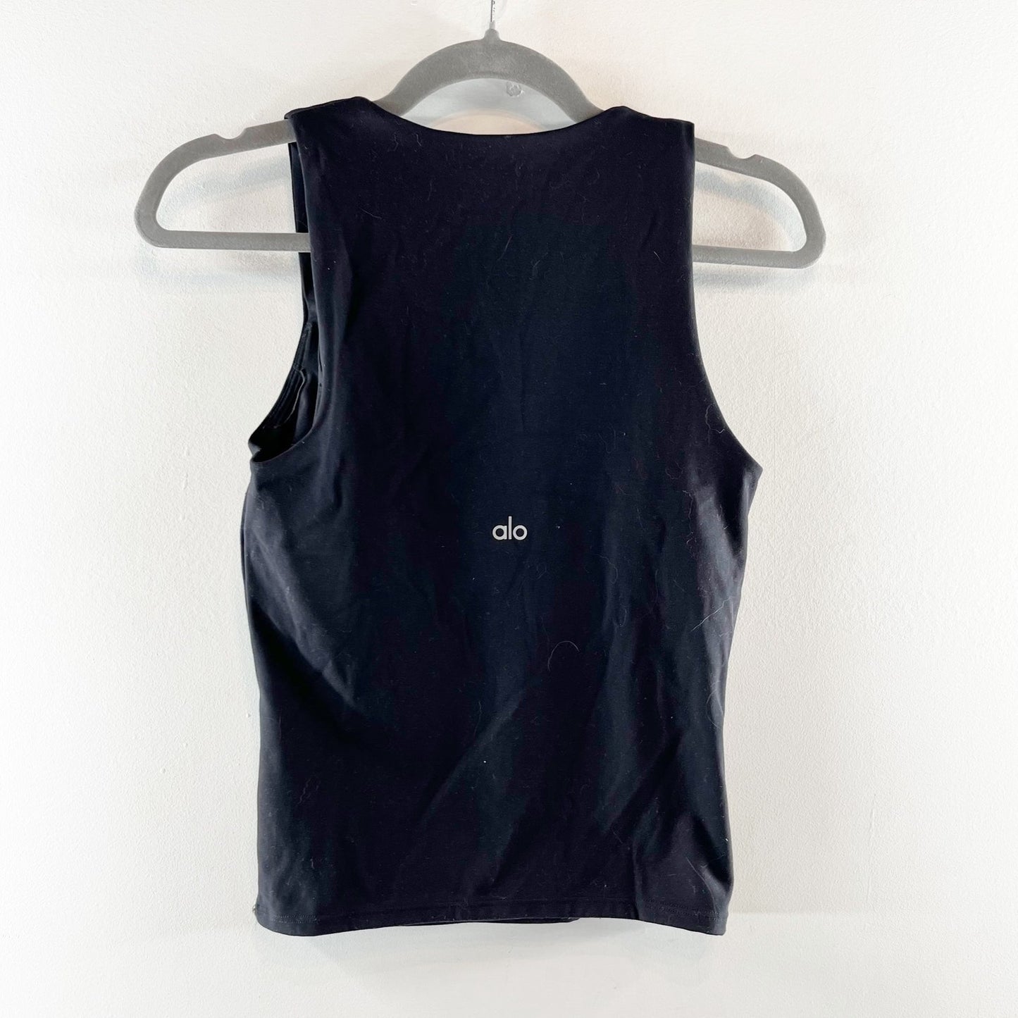 Alo Scoopneck Sleeveless Muscle Tank Top Black Small