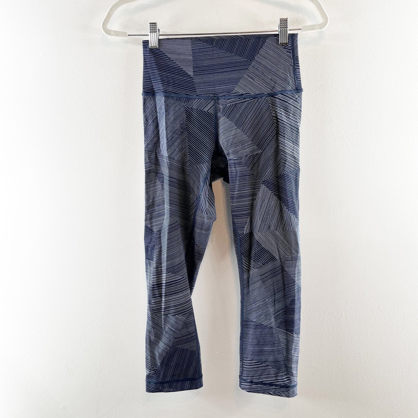 Lululemon Wunder Under Crop Hi-Rise Leggings 21" Etch Hail Midnight Navy Blue 6