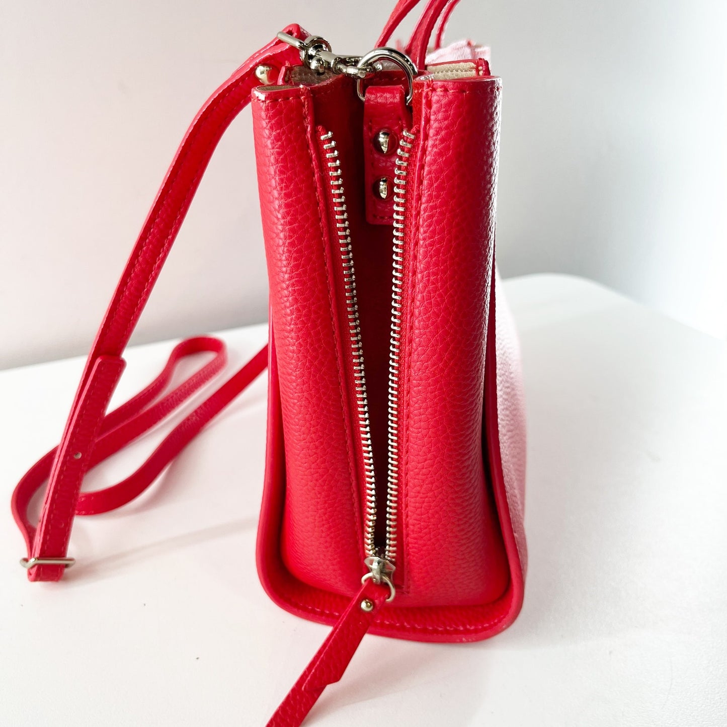 Ann Taylor Aurora Red Tote Crossbody Bag Purse