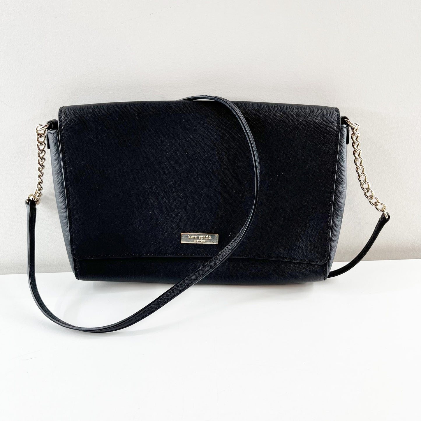 Kate Spade Rectangle Crossbody Purse Bag Leather Black