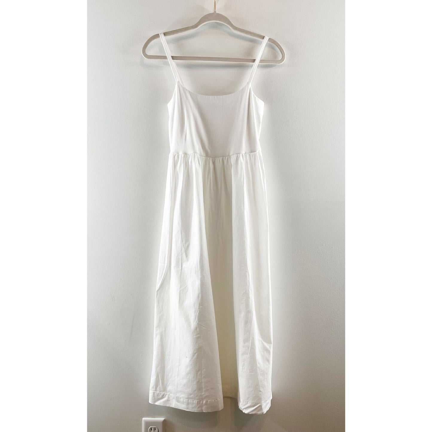 Old Navy Sleeveless Knit Woven Midi Dress White Small