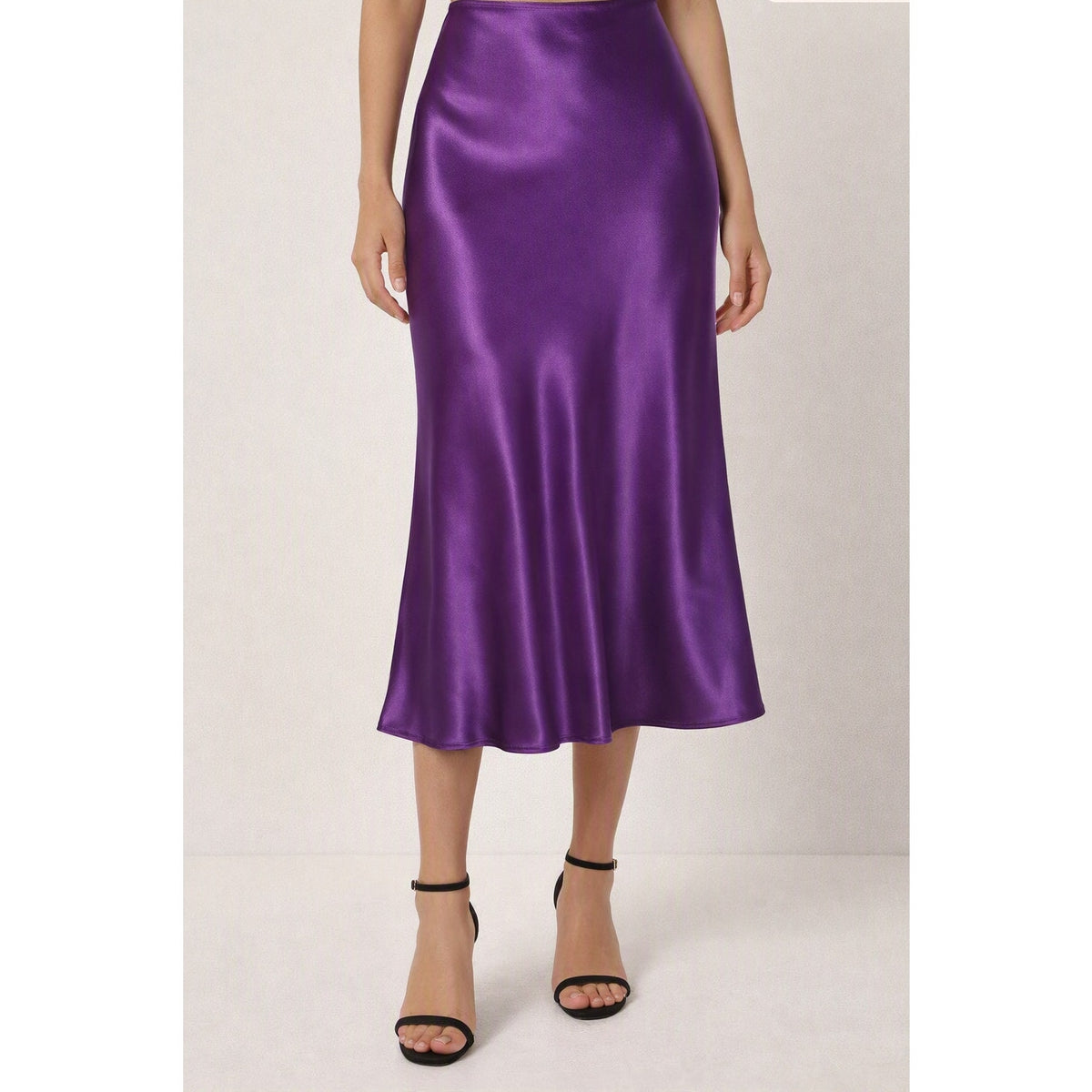 Babaton Aritzia Satin Midi Slip Skirt Royal Purple 6