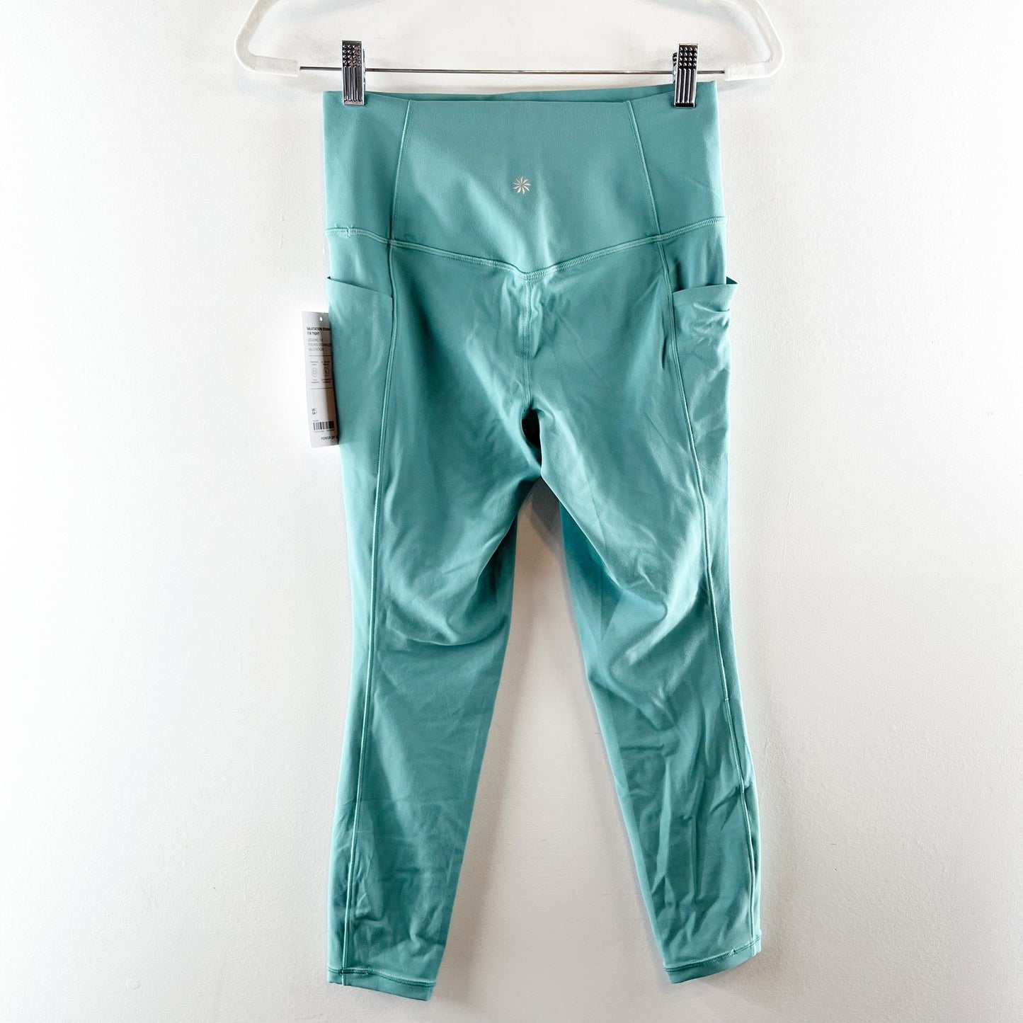 Athleta High Rise Salutation Stash Pocket 7/8 Leggings Green Small