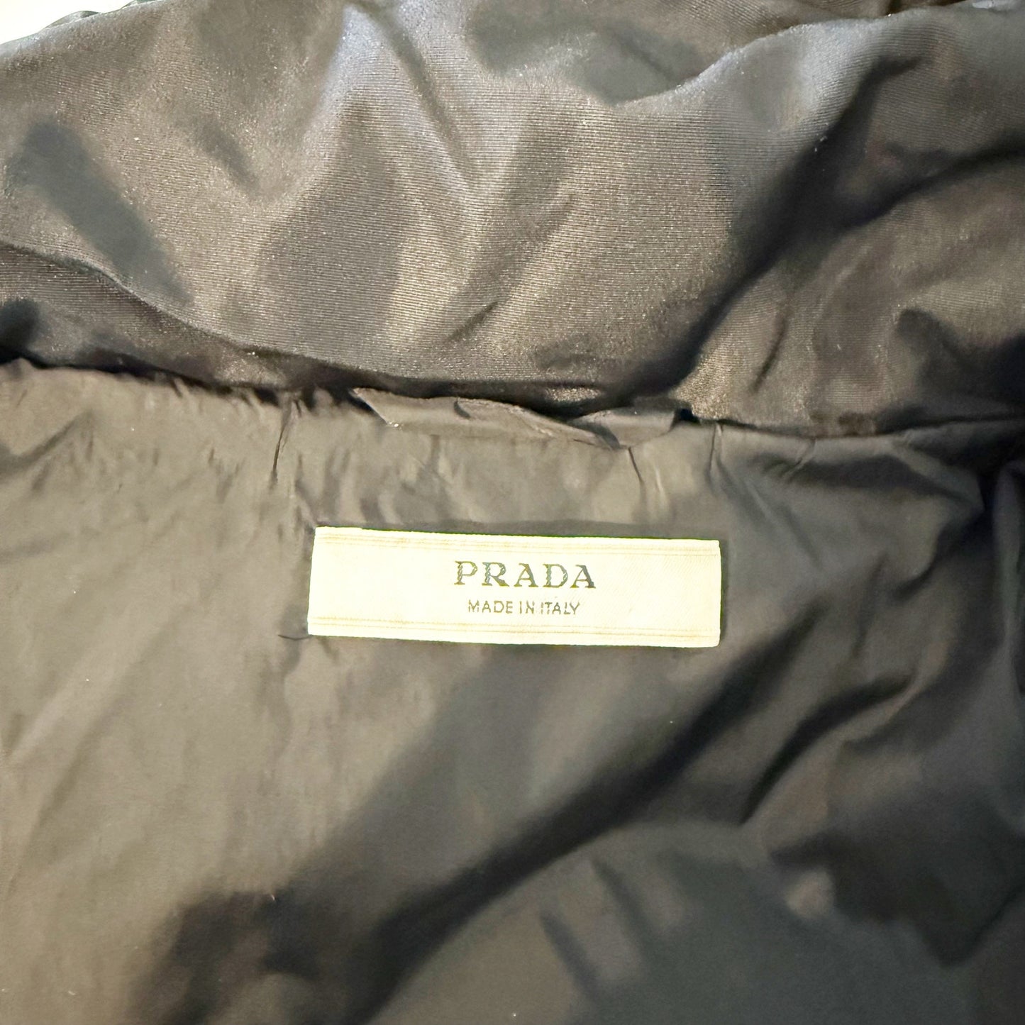 Prada Down Fur Trim Parka Puffer Coat Jacket Belted Black 42 / 12