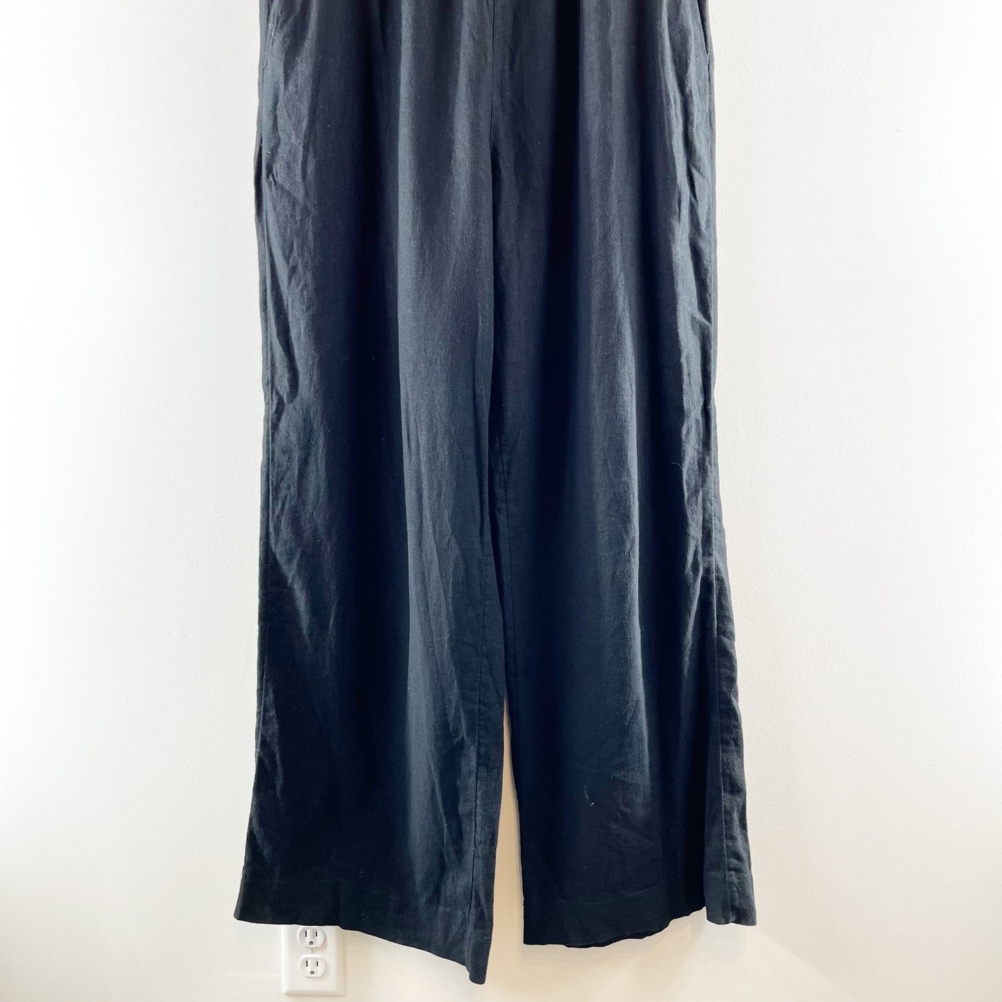 Abercrombie & Fitch Pull On High Rise Wide Leg Pants Black Large Tall