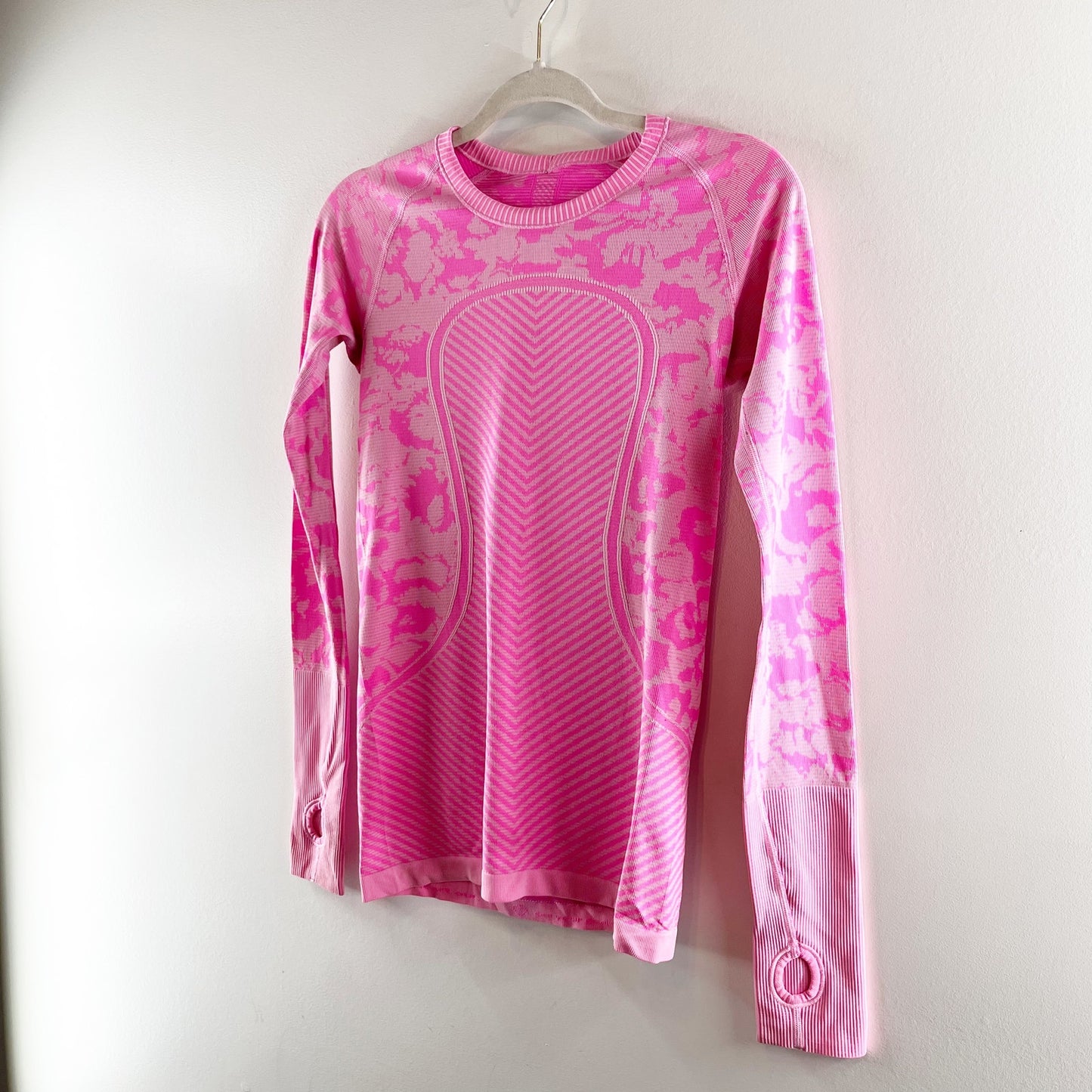 Lululemon Swiftly Tech Long Sleeve Crew Heathered Raspberry Glo Light Pink 6