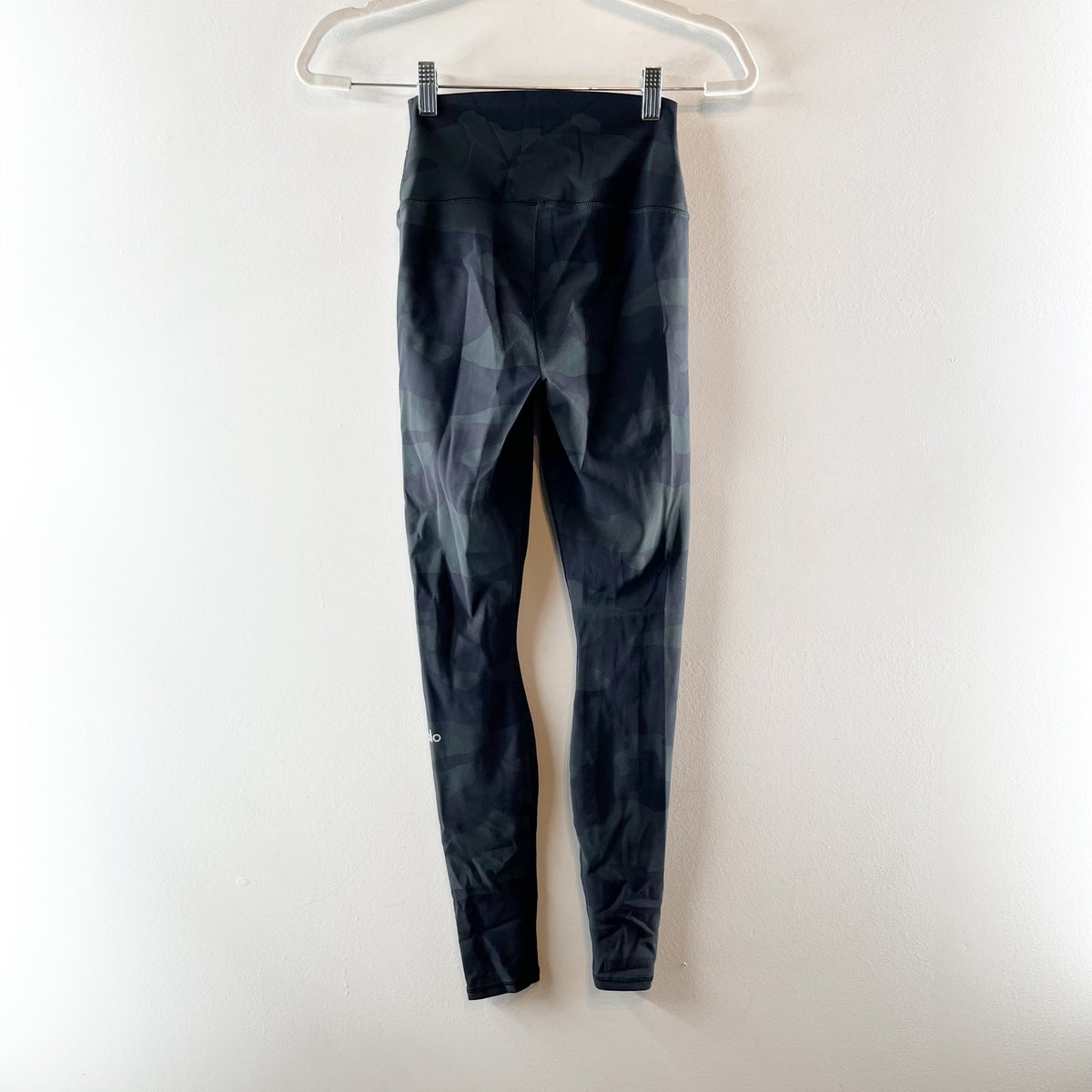 Alo High-Waisted Camo Vapor Compression Legging Pants Black Green XS