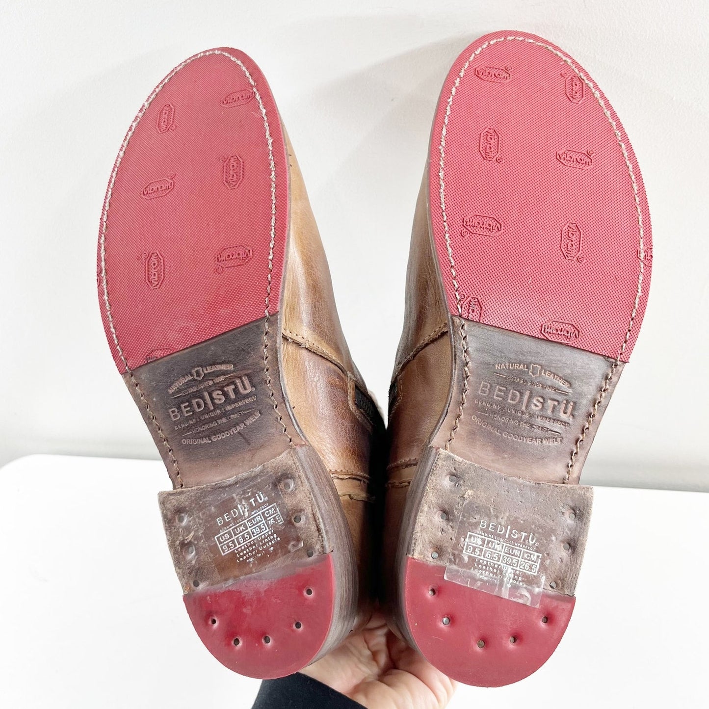 Bed Stu Cheshire Lace-Up Ankle Boots Tan Rustic Taupe Brown Leather 9.5