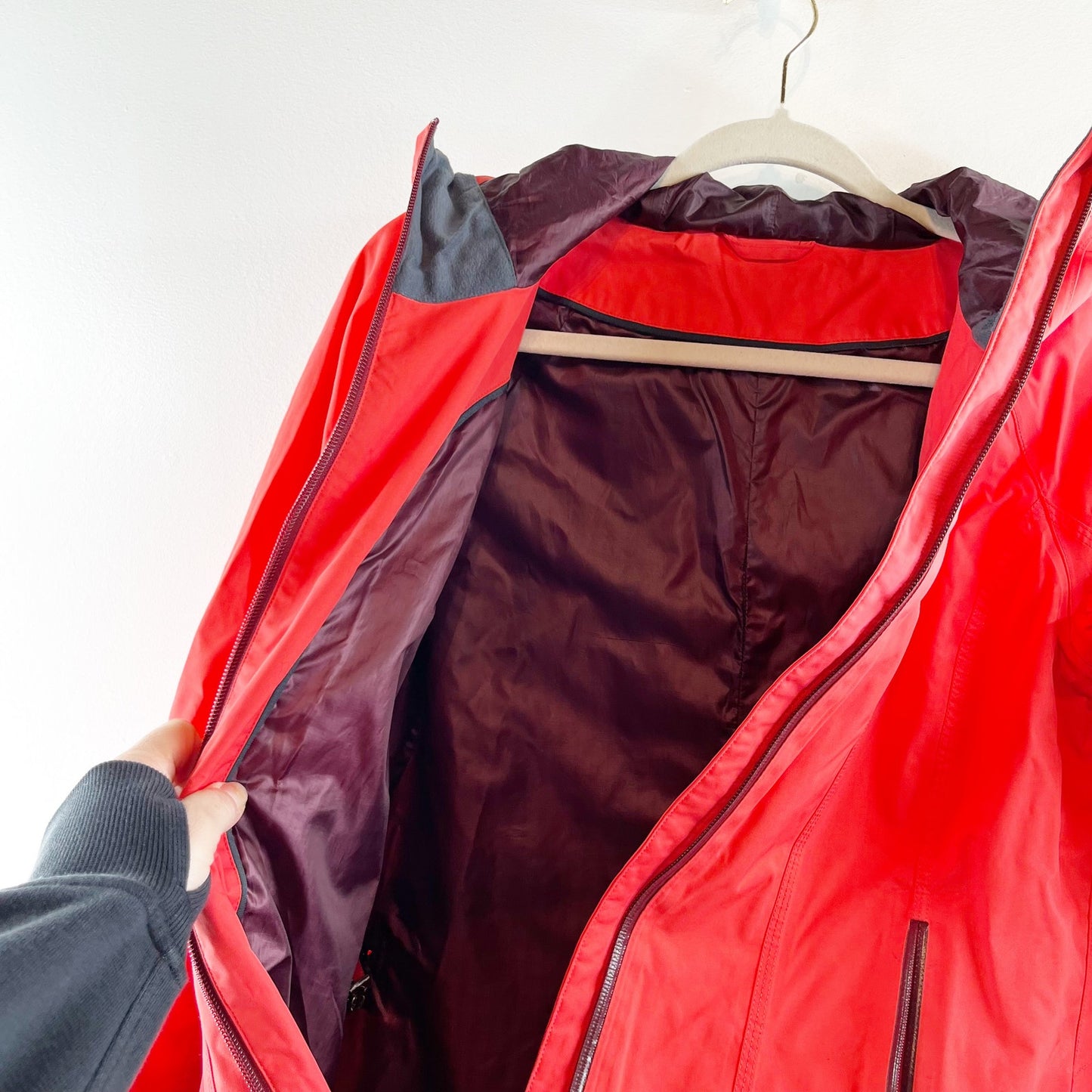 Lululemon Athletica Full Zip Right As Rain Jacket Parka Flare Bordeaux Drama 6