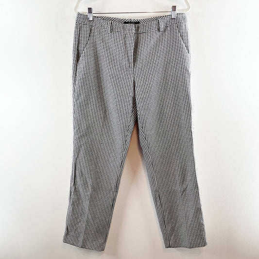 Weekend Max Mara High Rise Houndstooth Trouser Pants Gray 14