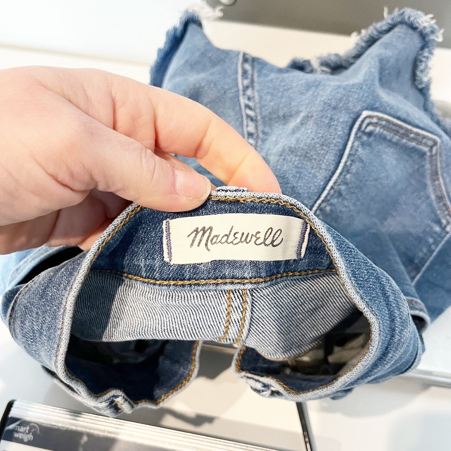 Madewell High Rise Stretch Cutoff Denim Shorts Blue 27