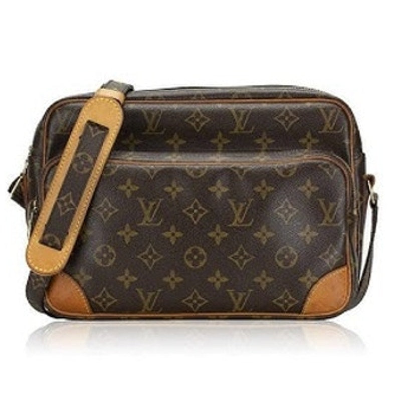 Louis Vuitton Monogram Nile Leather & Canvas Messenger Shoulder Bag Brown